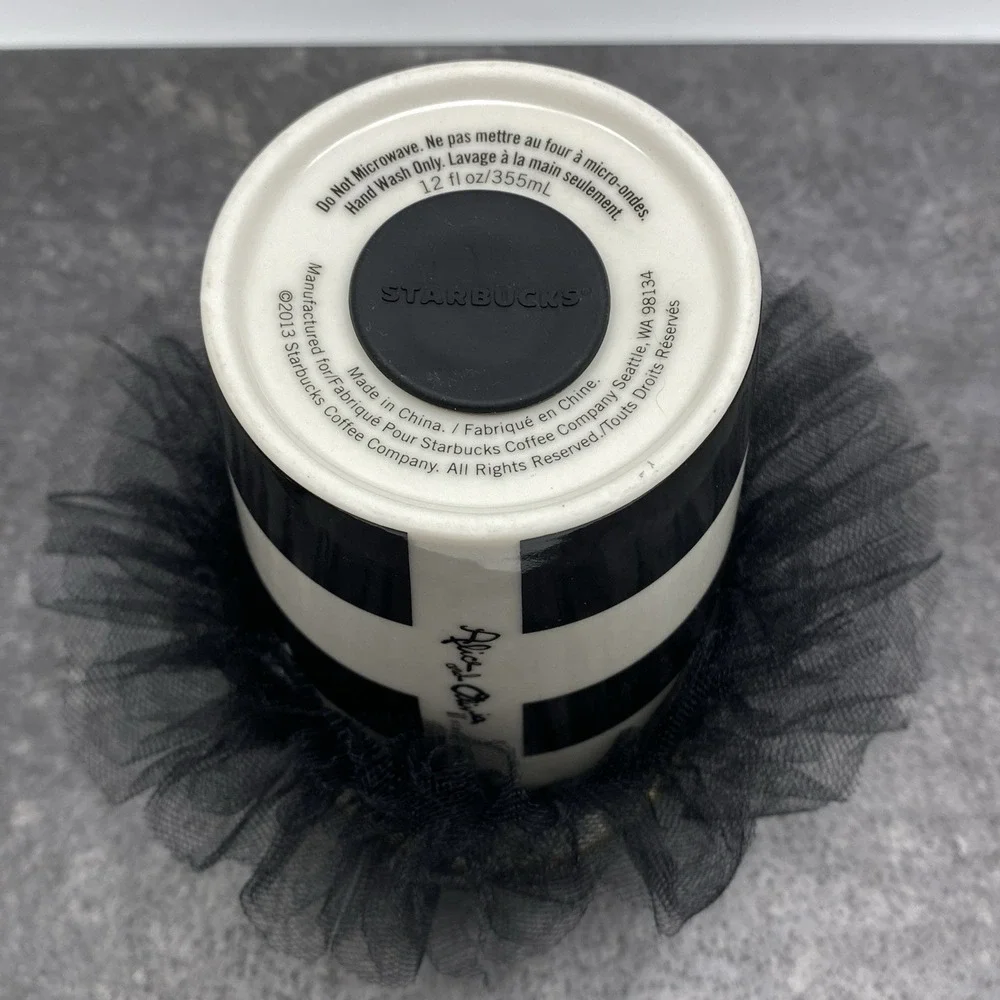 Starbucks Alice‎ & Olivia Tuxedo Mug + Tutu 12 oz Ceramic Traveler Tumbler 2013